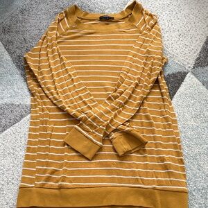 Ambiance Mustard and White Striped Top